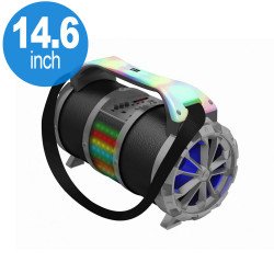 KIKO Heavy Duty Drum Portable Bluetooth Speaker with Microphone and Remote 6603 (Gray)